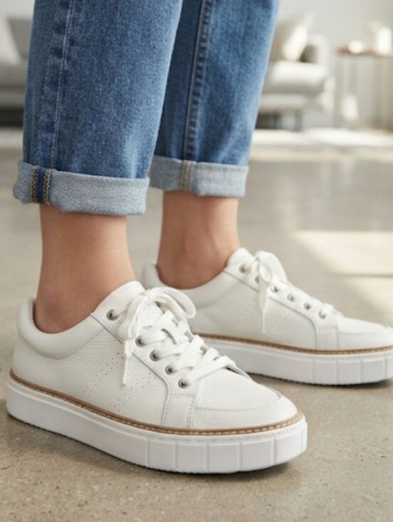 Vince Camuto Shoes - Vince Camuto Women Rezelli White Platform Leather Sneakers Shoes Sz 10M